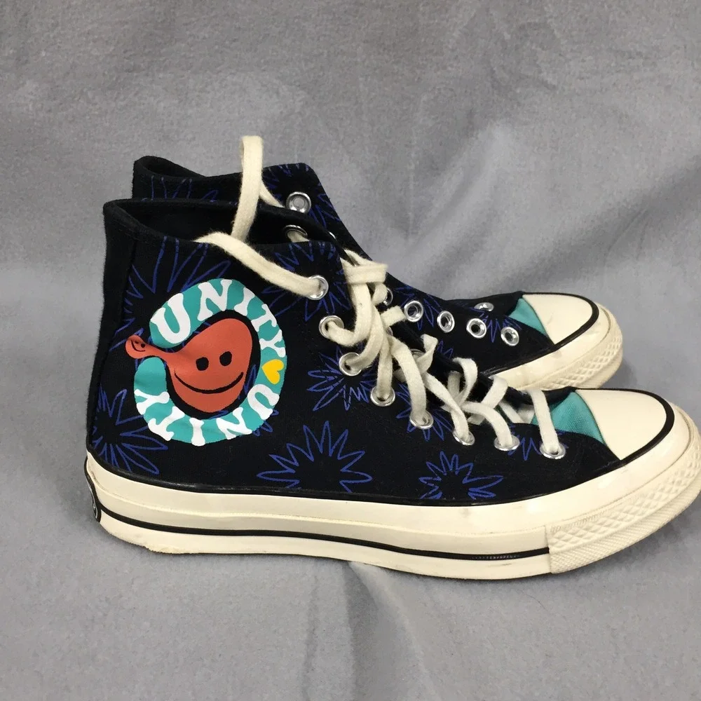 Converse‎ Chuck 70 High Top Unity Black Blue Teal Sneakers Mens 7 Womens 9